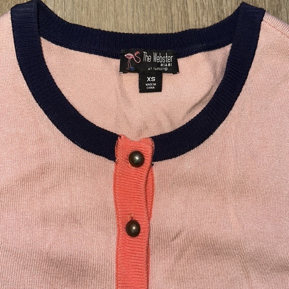 The Webster for Target Colorblock Cardigan in Dusty Pink & Navy Blue (XS) - Picture 3 of 7